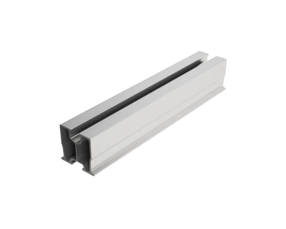 PREFA railprofiel voor de bevestiging van de PV-modules.