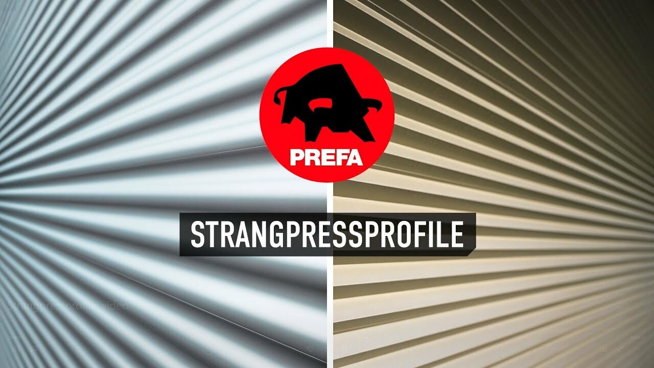 Introbild für kurzes PREFA Video zu den Strangpressprofilen: Zackenprofil und Profilwelle