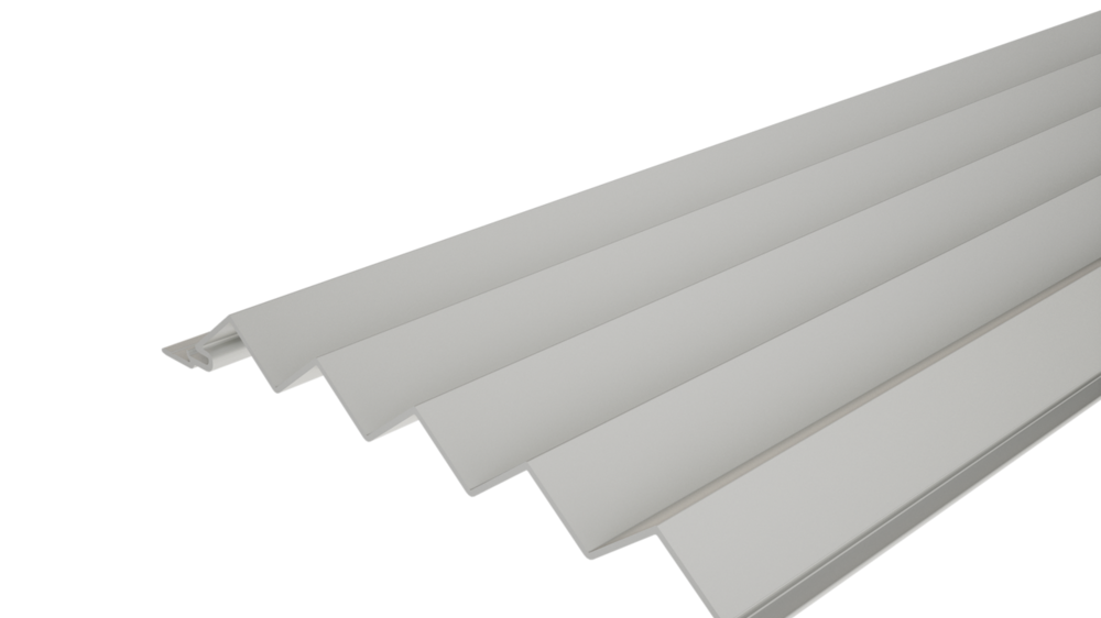Profilé extrudé triangle 18/40 de PREFA avec surface triangulaire, pour la conception de façades ou l'habillage de balcons.