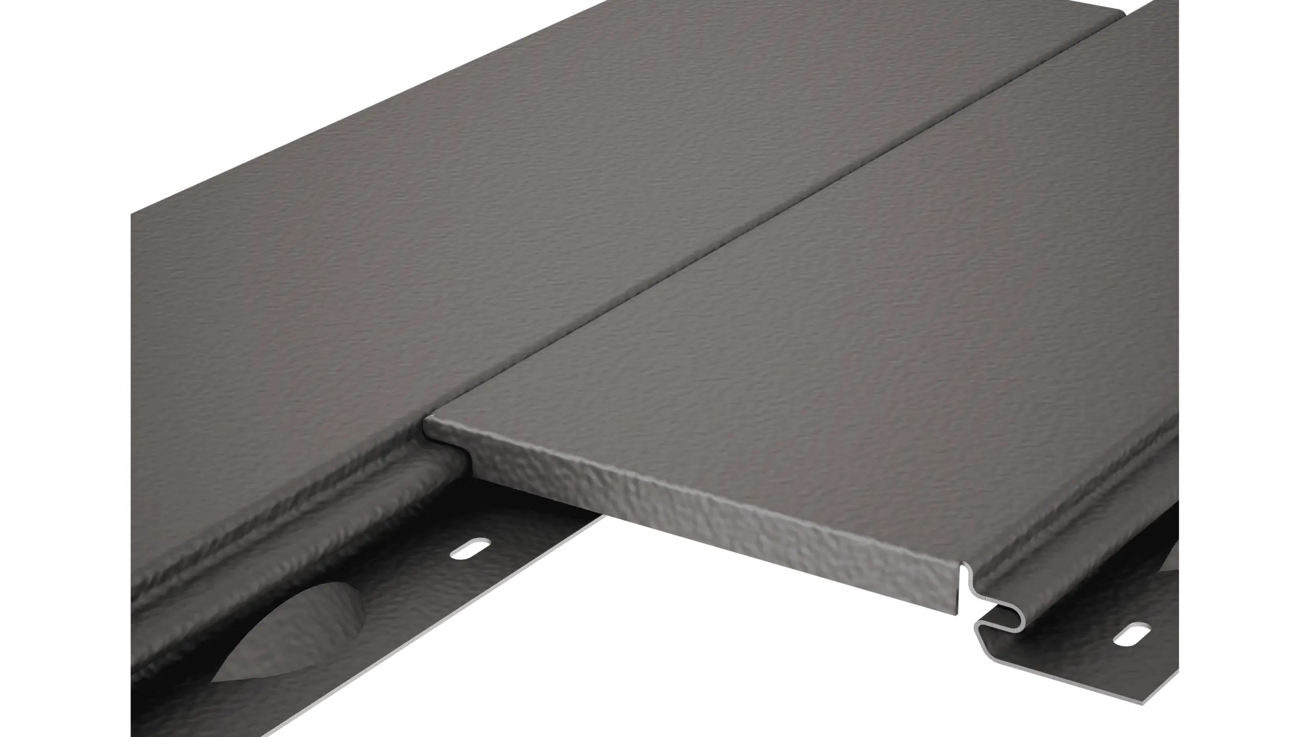 PREFA Siding zonder schaduwvoeg met een stucco-oppervlak als gestructureerd aluminium gevelpaneel in grijs