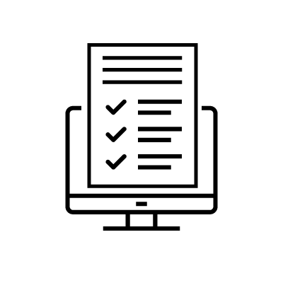 Clipart van een beeldscherm met een checklist of een formulier
