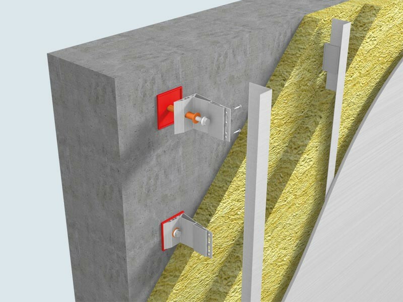 Structure d’une façade ventilée avec sous-construction métallique