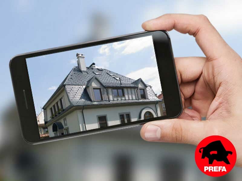 Le service photo de PREFA permet de comparer une maison avant et après une rénovation avec des produits PREFA