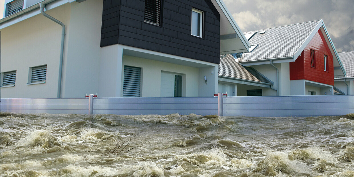 Mobiler Hochwasserschutz schützt ihr Haus vor Hochwasser und Unwetter wie Überflutung