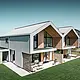 moderne Doppelhäuser mit PREFALZ Gebäudehülle, Dach und Fassade sind mit PREFALZ in Patina grau verkleidet inkl. Quadratrohr